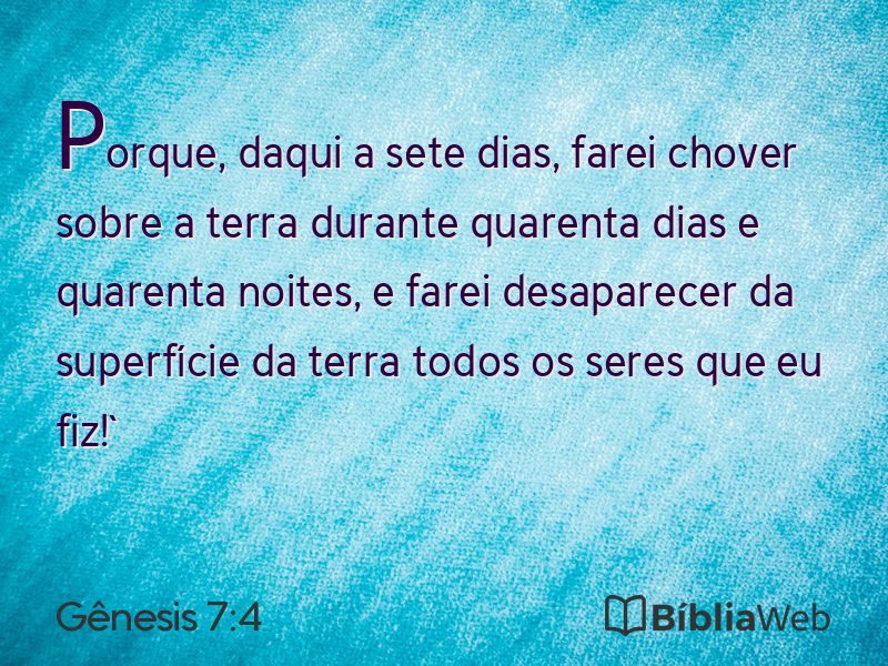 Gênesis 7:4 em imagem para compartilhar