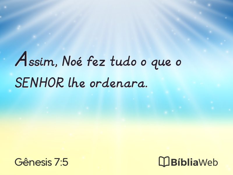 Gênesis 7:5 em imagem para compartilhar
