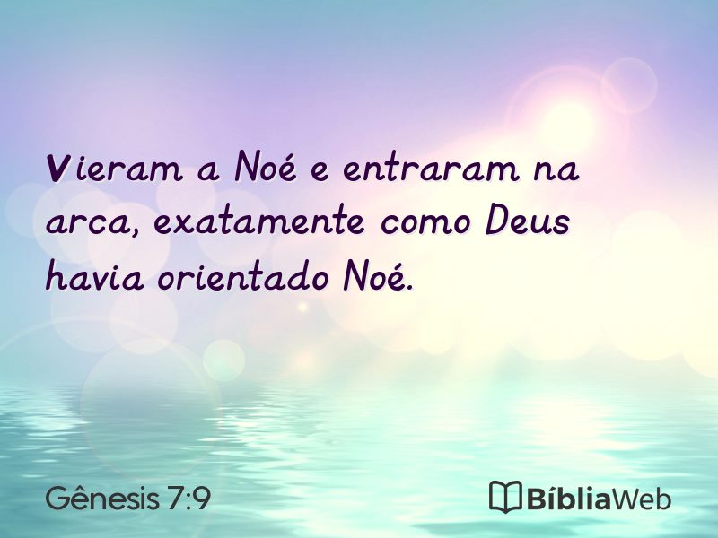 Gênesis 7:9 em imagem para compartilhar