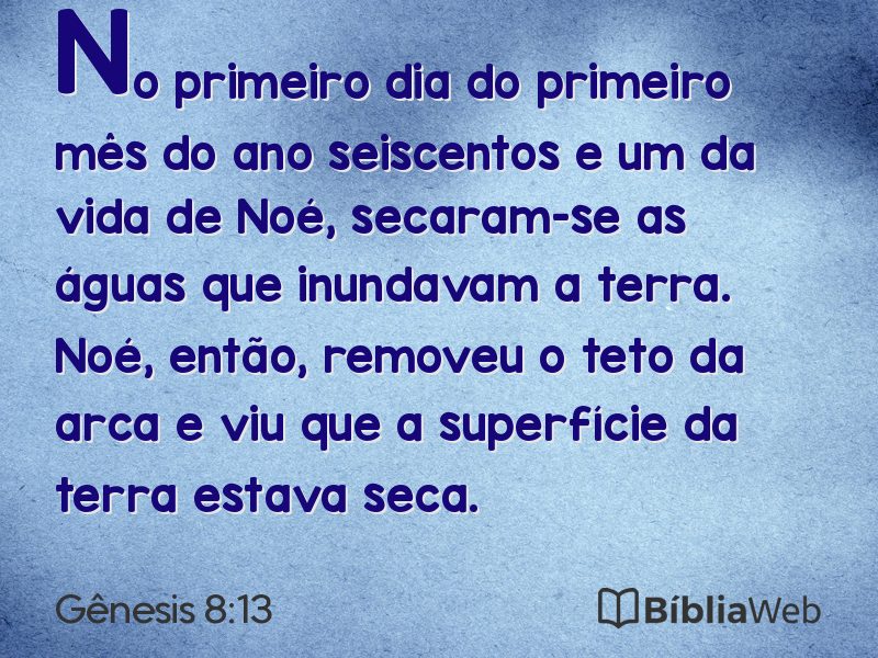 Gênesis 8:13 em imagem para compartilhar