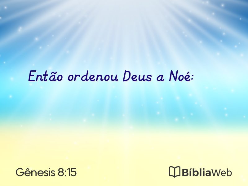 Gênesis 8:15 em imagem para compartilhar