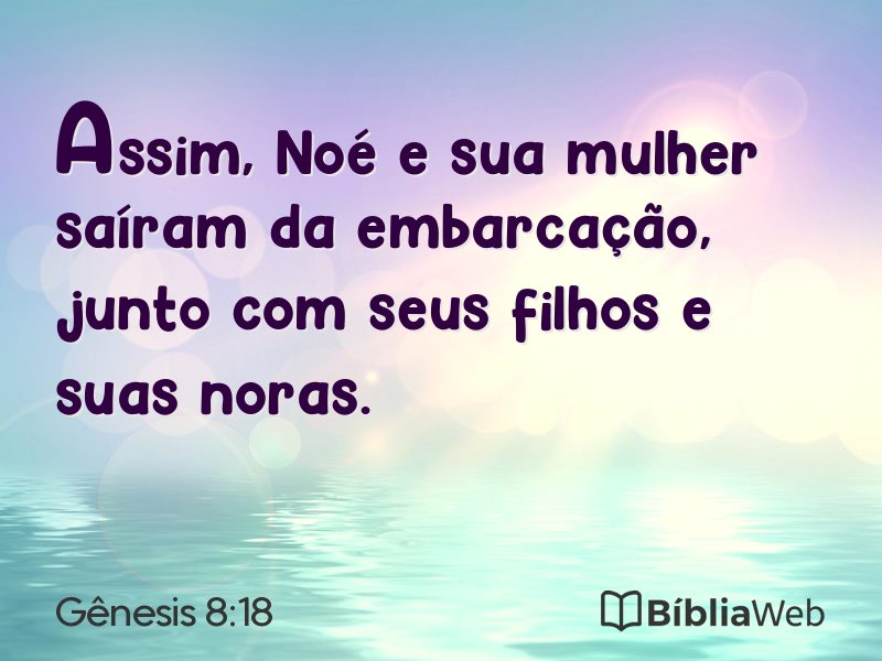 Gênesis 8:18 em imagem para compartilhar