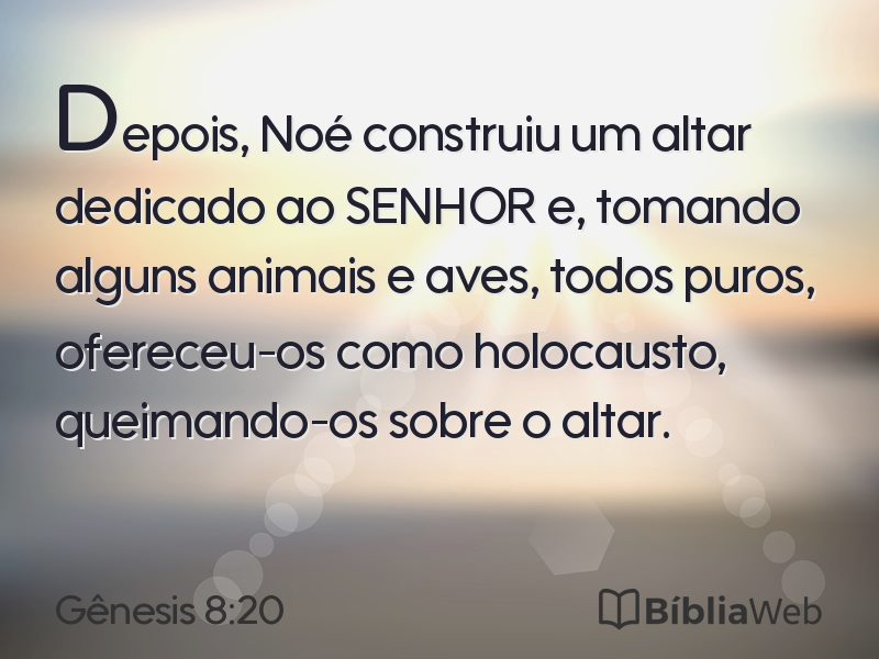 Gênesis 8:20 em imagem para compartilhar