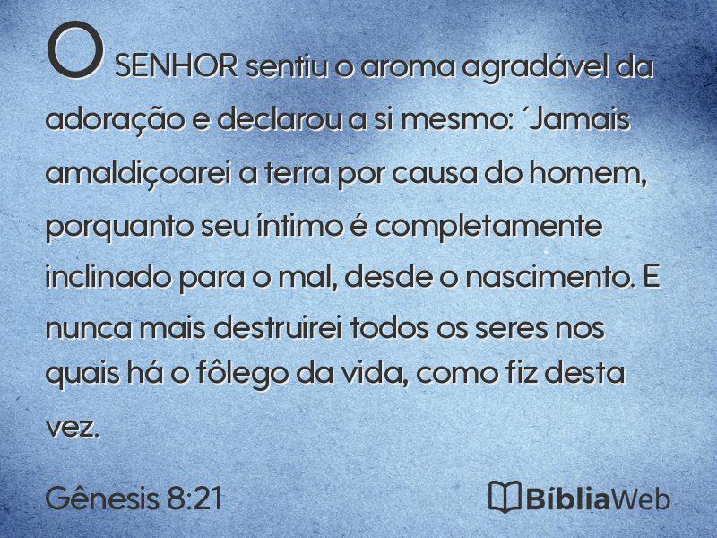 Gênesis 8:21 em imagem para compartilhar
