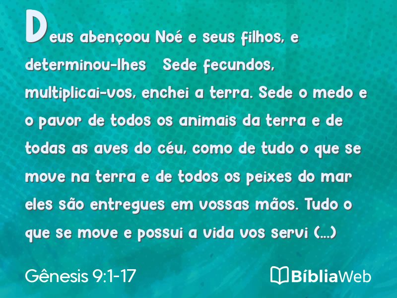 Gênesis 9:1-17 em imagem para compartilhar