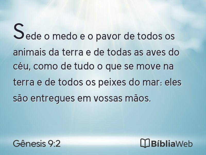 Gênesis 9:2 em imagem para compartilhar