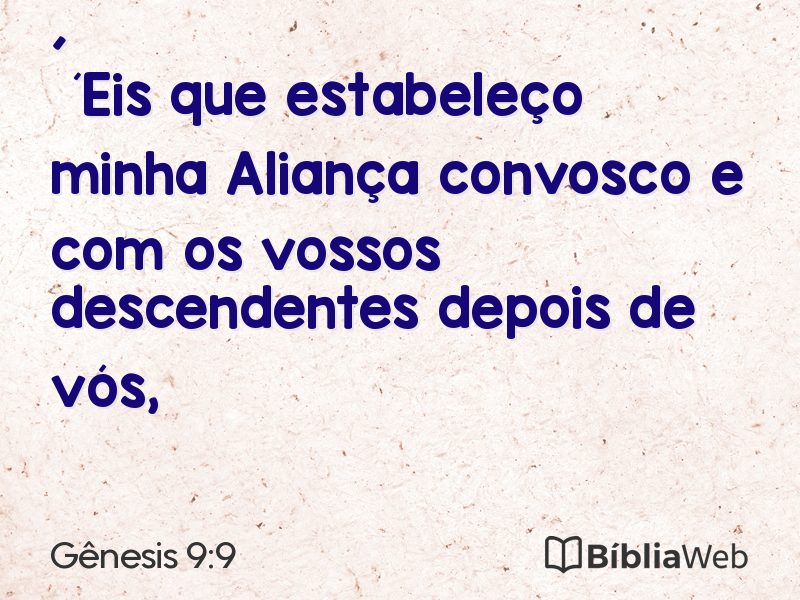 Gênesis 9:9 em imagem para compartilhar