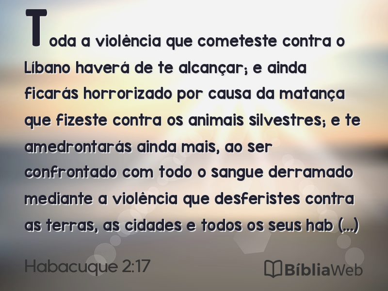 Habacuque 2:17 em imagem para compartilhar