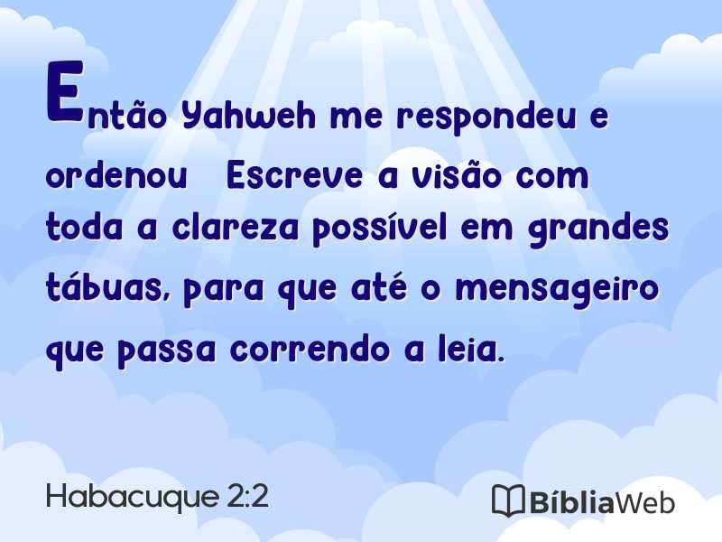 Habacuque 2:2 em imagem para compartilhar