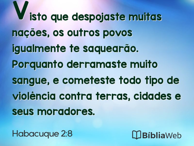 Habacuque 2:8 em imagem para compartilhar