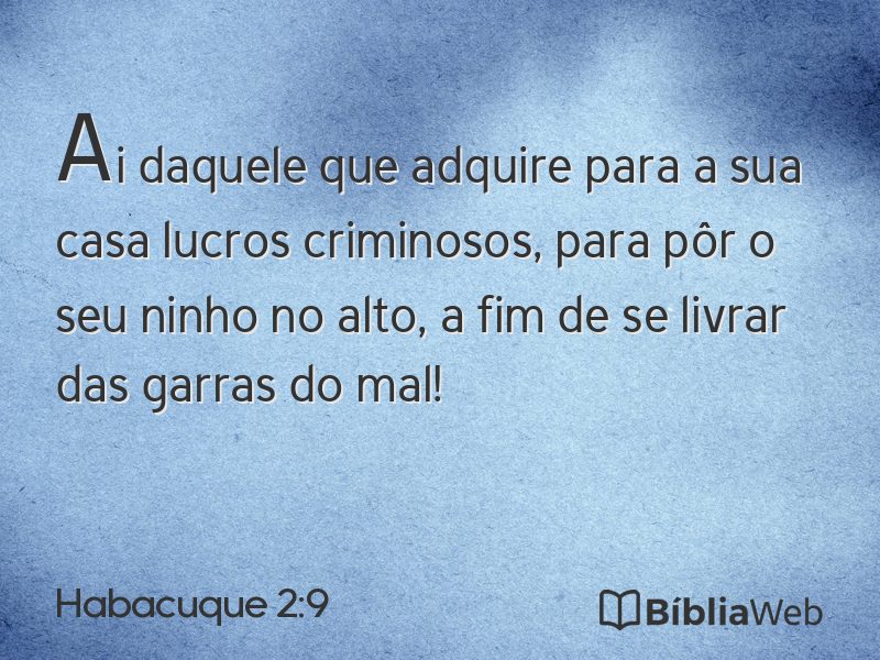 Habacuque 2:9 em imagem para compartilhar