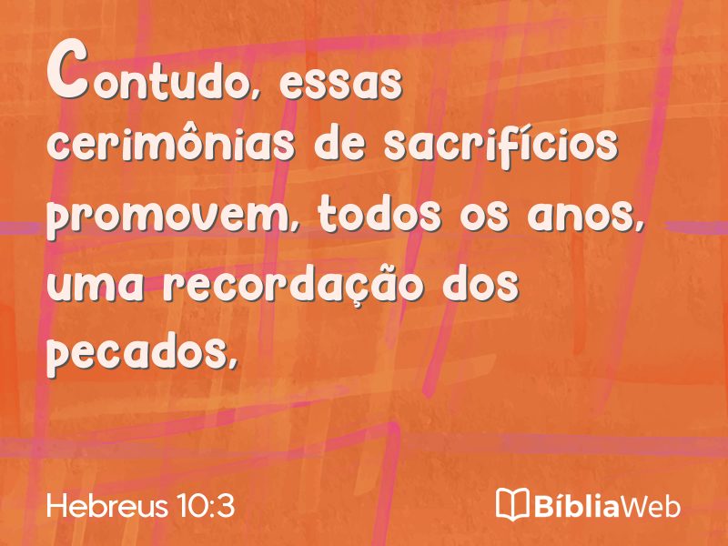 Hebreus 10:3 em imagem para compartilhar