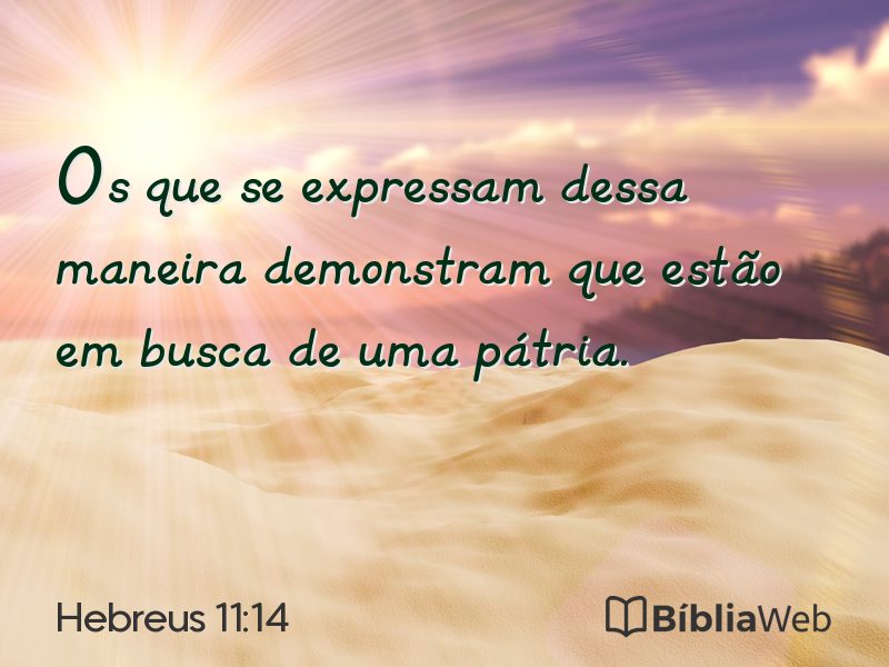 Hebreus 11:14 em imagem para compartilhar