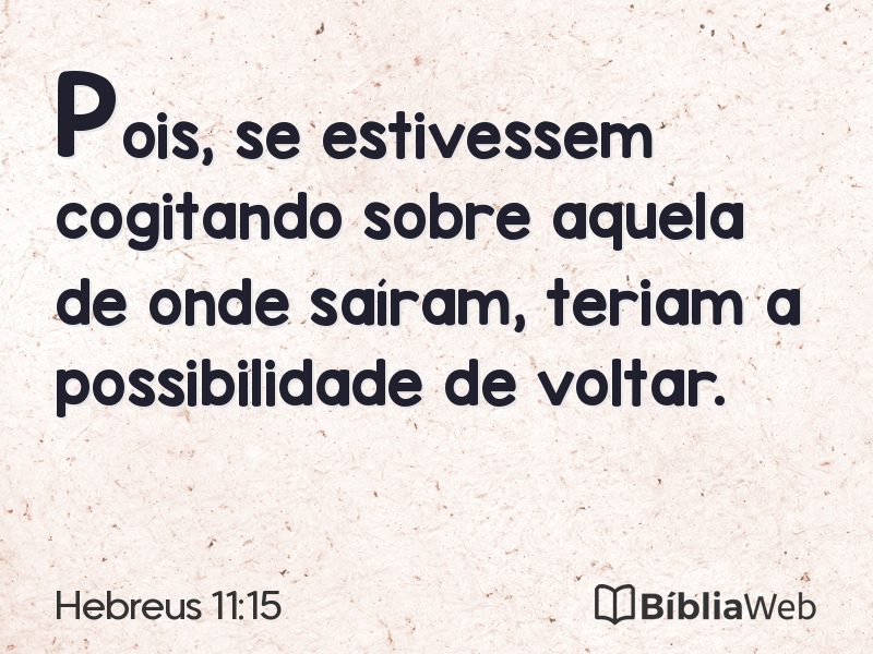 Hebreus 11:15 em imagem para compartilhar