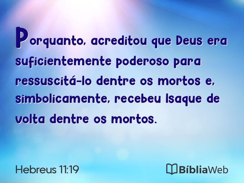 Hebreus 11:19 em imagem para compartilhar