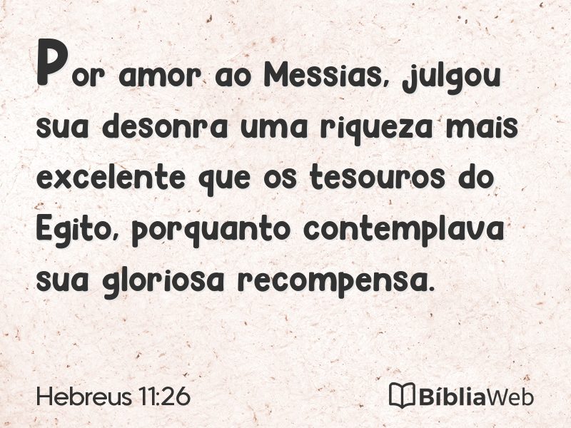 Hebreus 11:26 em imagem para compartilhar