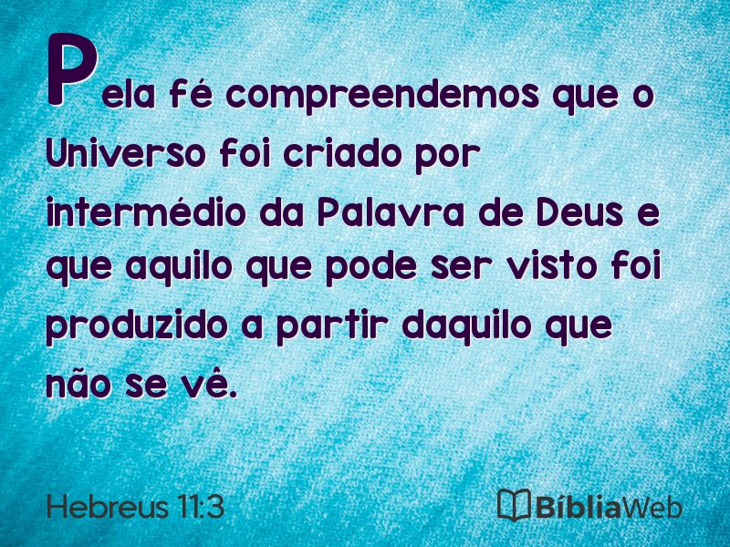 Hebreus 11:3 em imagem para compartilhar