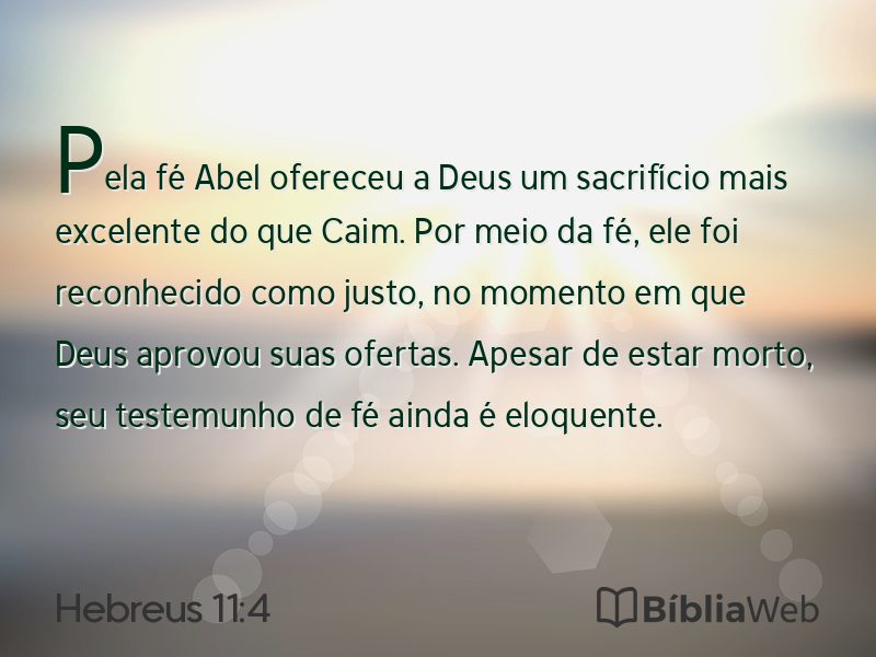 Hebreus 11:4 em imagem para compartilhar