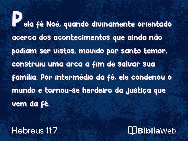 Hebreus 11:7 em imagem para compartilhar