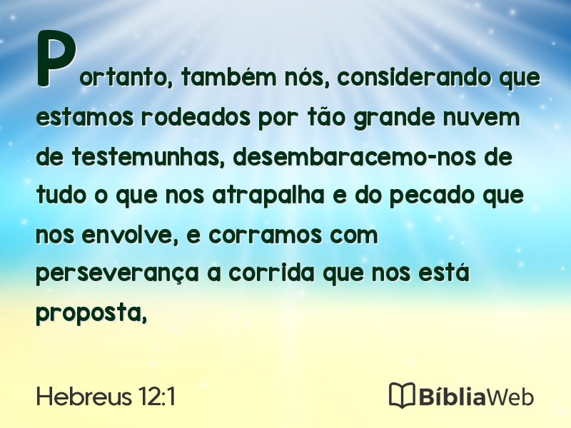 Hebreus 12:1 em imagem para compartilhar