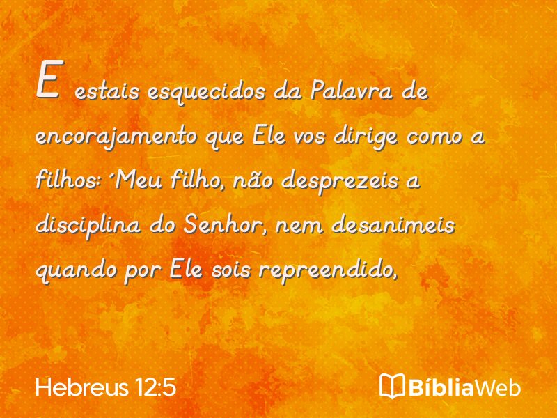 Hebreus 12:5 em imagem para compartilhar