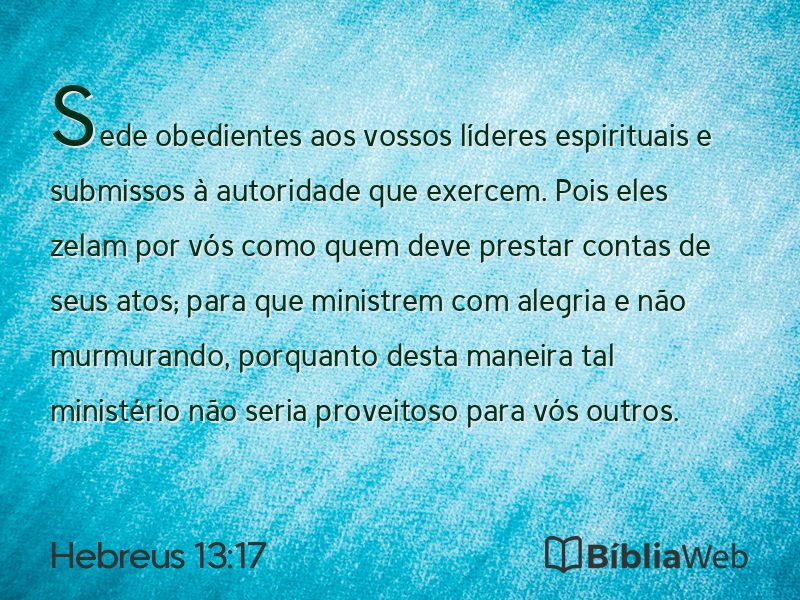 Hebreus 13:17 em imagem para compartilhar