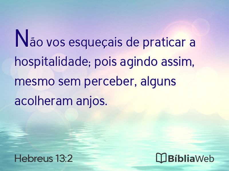 Hebreus 13:2 em imagem para compartilhar