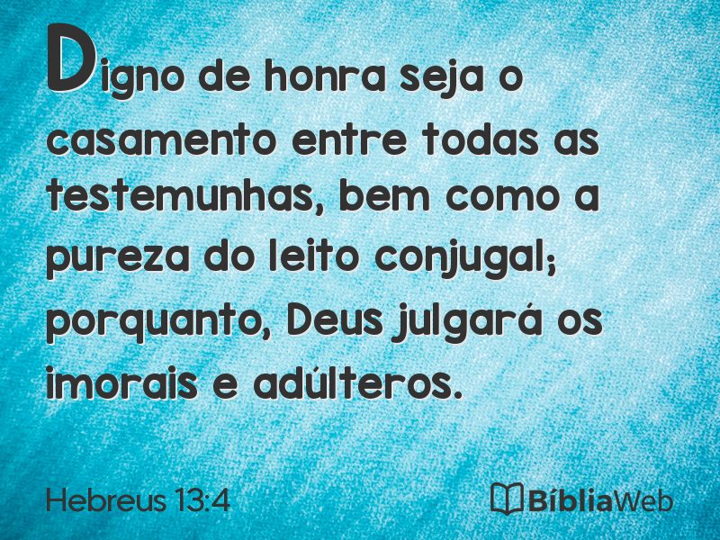 Hebreus 13:4 em imagem para compartilhar