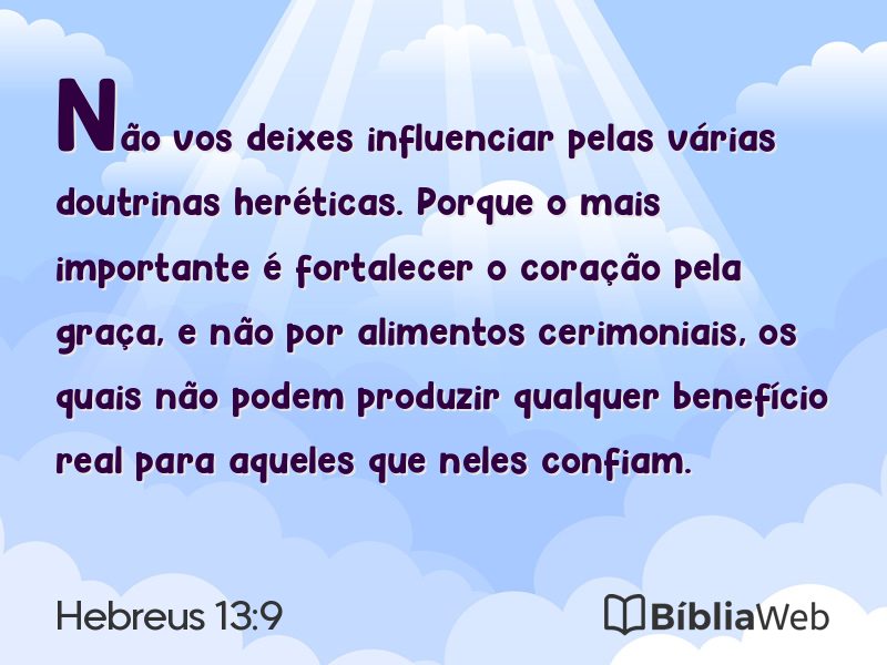 Hebreus 13:9 em imagem para compartilhar