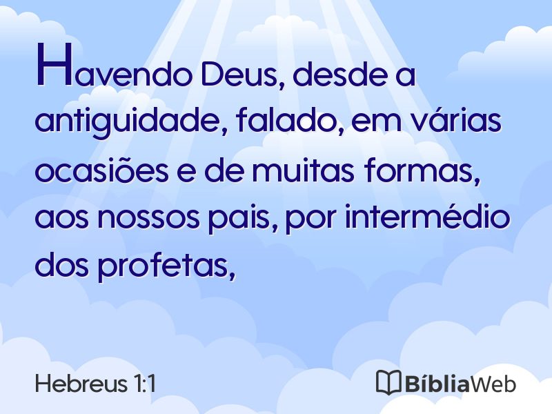Hebreus 1:1 em imagem para compartilhar