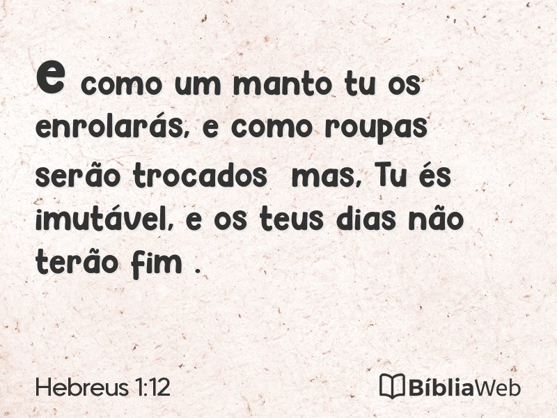 Hebreus 1:12 em imagem para compartilhar