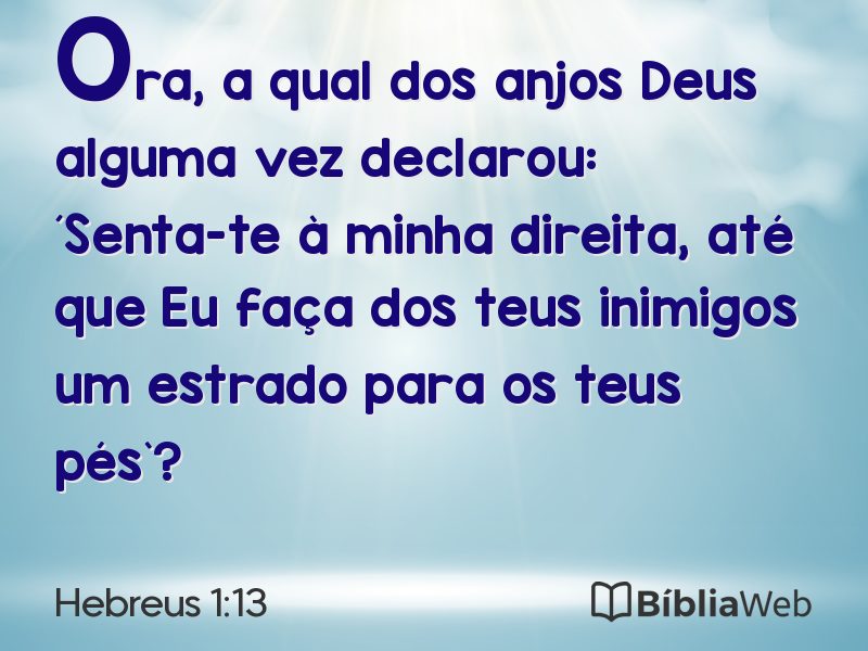 Hebreus 1:13 em imagem para compartilhar