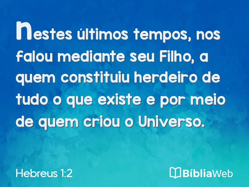 Hebreus 1:2 em imagem para compartilhar