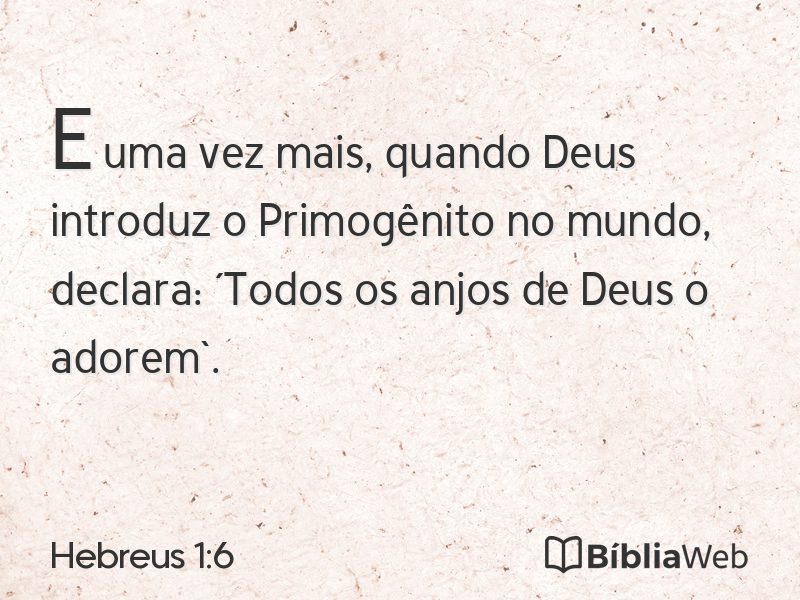 Hebreus 1:6 em imagem para compartilhar