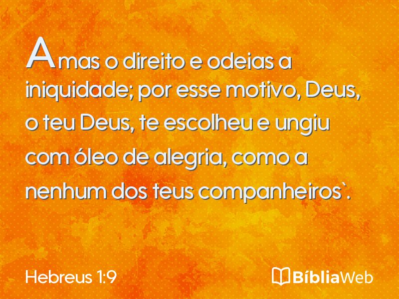 Hebreus 1:9 em imagem para compartilhar