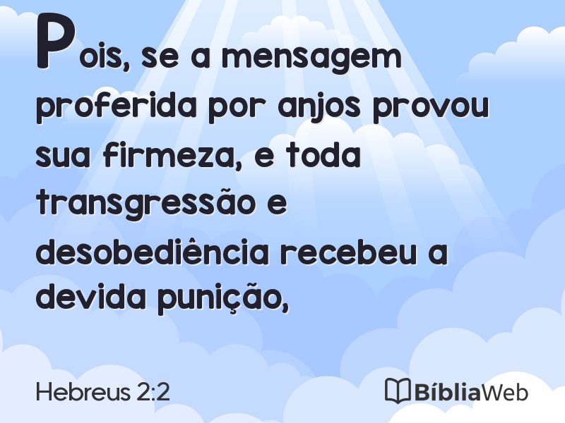 Hebreus 2:2 em imagem para compartilhar