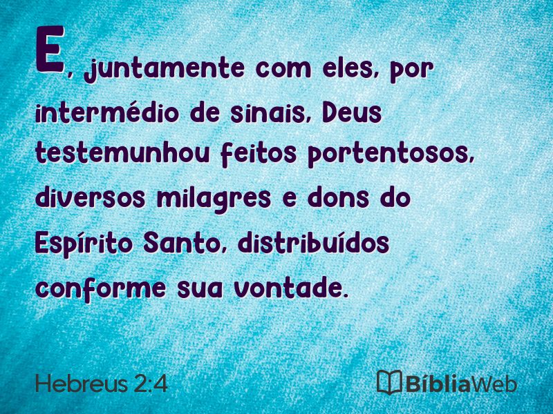 Hebreus 2:4 em imagem para compartilhar