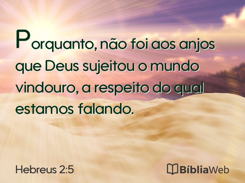 Hebreus 2:5 em imagem para compartilhar