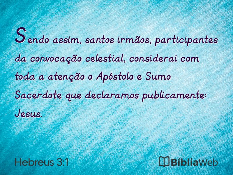 Hebreus 3:1 em imagem para compartilhar