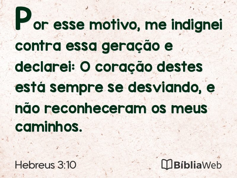 Hebreus 3:10 em imagem para compartilhar