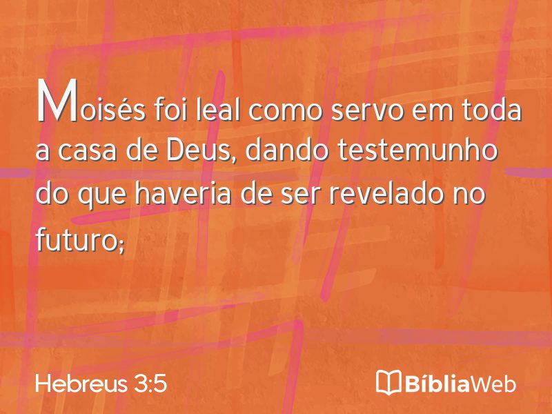 Hebreus 3:5 em imagem para compartilhar