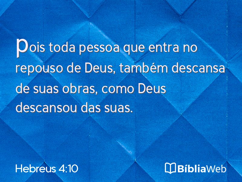 Hebreus 4:10 em imagem para compartilhar
