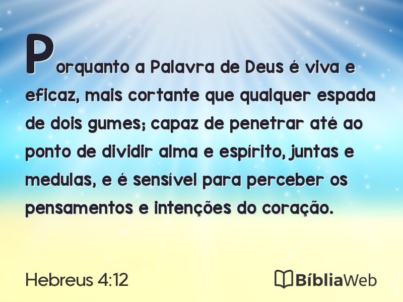 Hebreus 4:12 em imagem para compartilhar