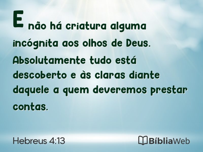 Hebreus 4:13 em imagem para compartilhar