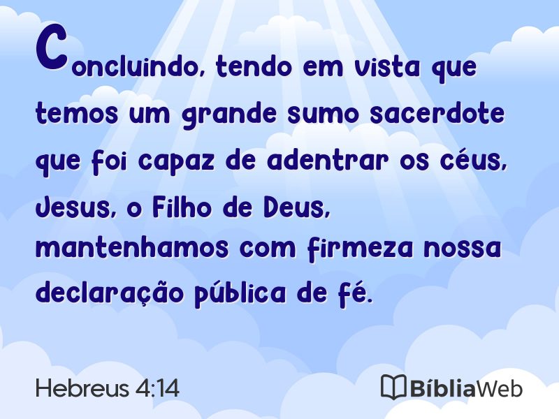 Hebreus 4:14 em imagem para compartilhar