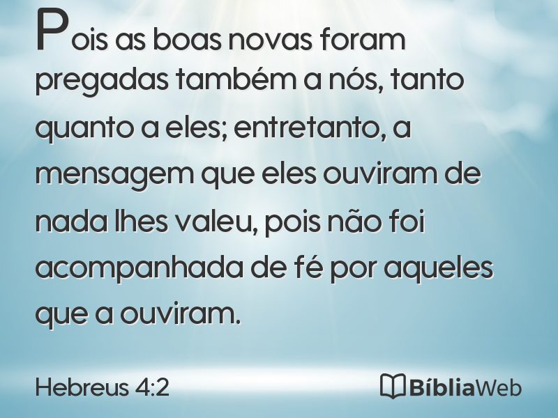 Hebreus 4:2 em imagem para compartilhar