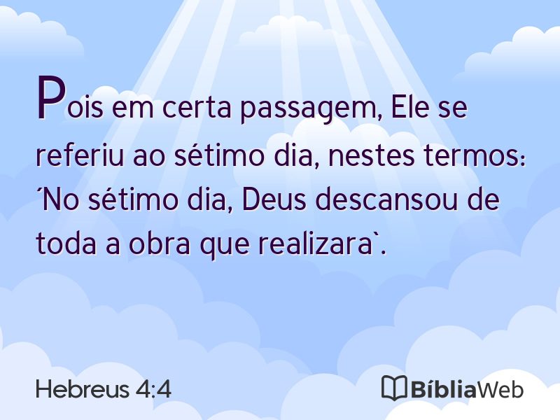 Hebreus 4:4 em imagem para compartilhar