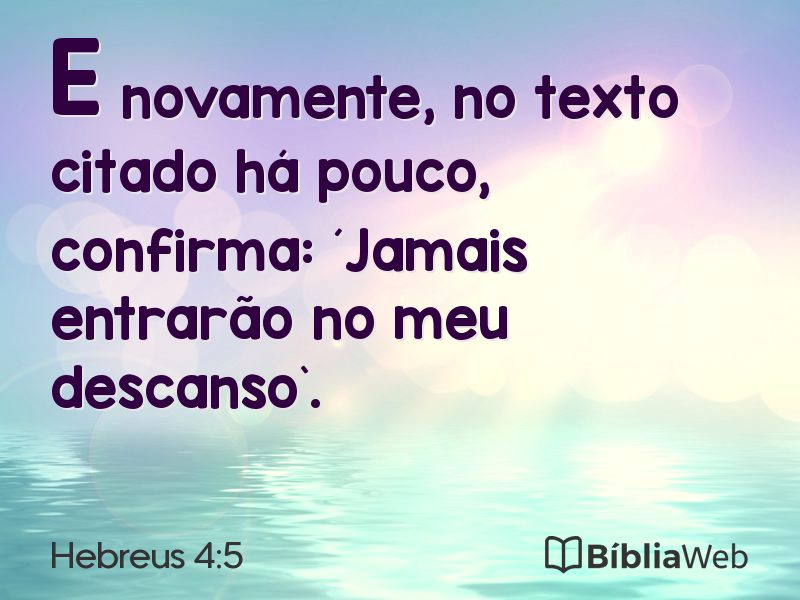 Hebreus 4:5 em imagem para compartilhar