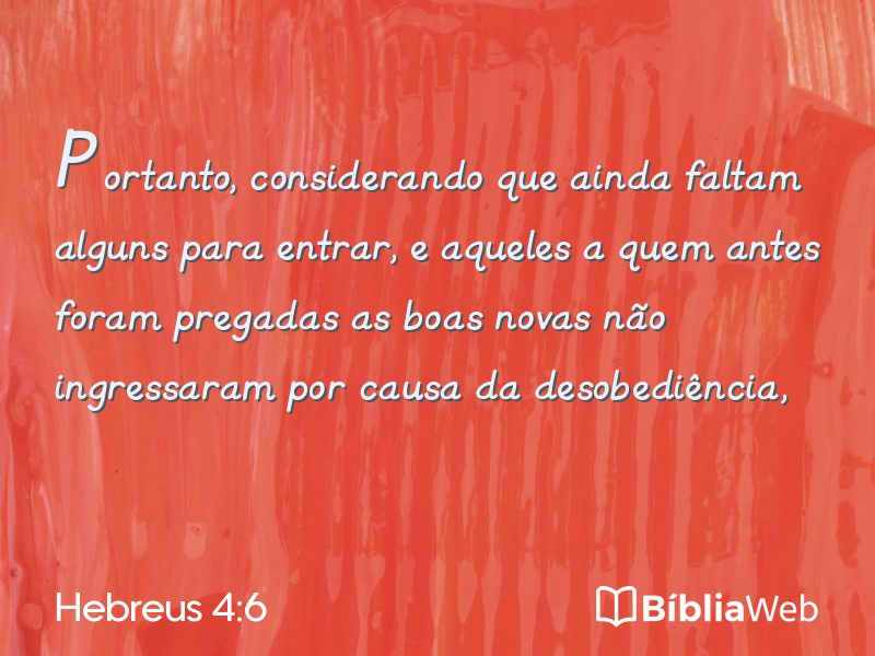 Hebreus 4:6 em imagem para compartilhar