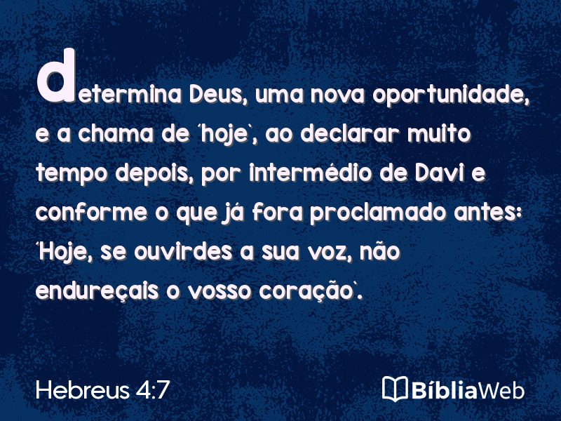 Hebreus 4:7 em imagem para compartilhar